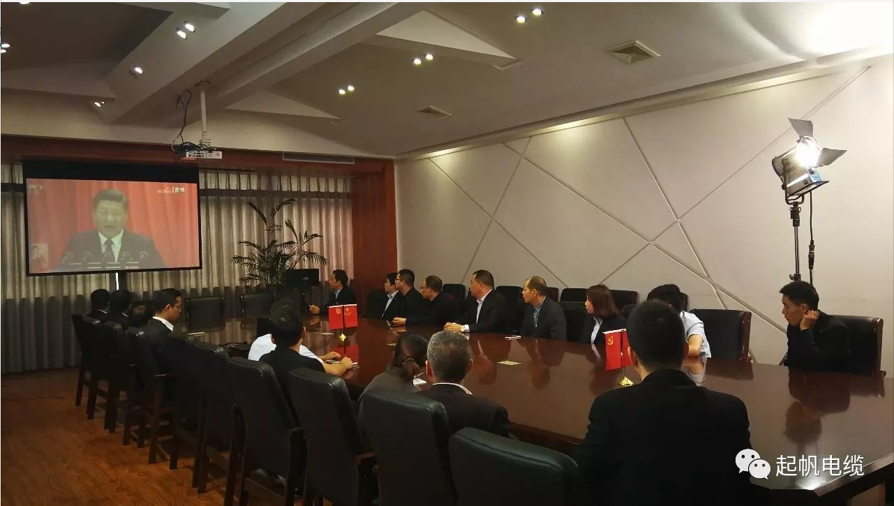 emc易倍电缆股东和党员一起观看党的十九大开幕式